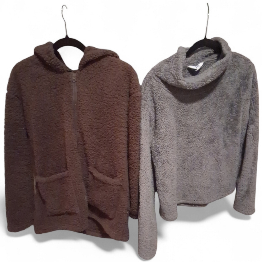 Sz L Brown and Gray Sherpa Jacket/ Sweater